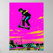 Hochfliegender Stunt - Scooter-Fahrer Poster (Vorne)