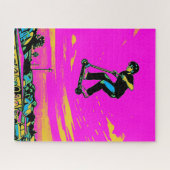 Hochfliegender Stunt - Scooter Fahrer Puzzle (Horizontal)
