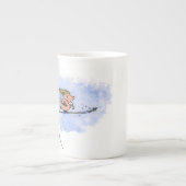 Hochfliegendes Schwein - Cooler Skisprung Wintersp Porzellantasse (Vorderseite)