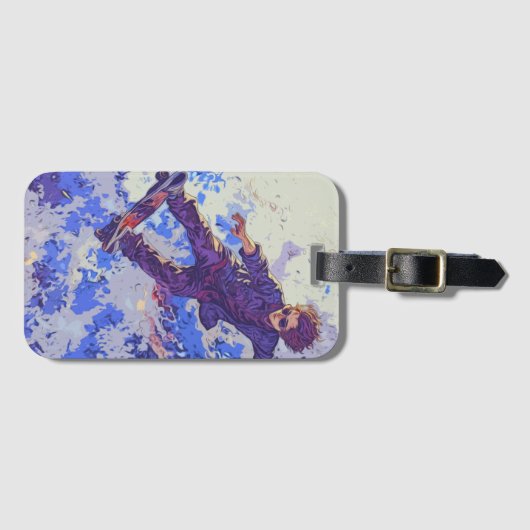 Hochfliegendes Skateboarder - Skateboarding Tricks Gepäckanhänger (Vorderseite (Horizontal))