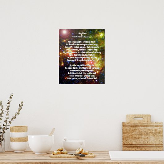 Hochflug von John Gillespie Magee, Jr Poster (Küche)