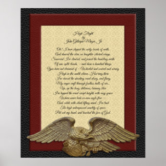 Hochflug von John Gillespie Magee, Jr Poster