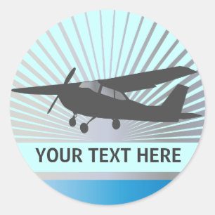 Hochflügel-Luftfahrzeug - benutzerdefinierter Text Runder Aufkleber