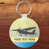Hochflügel-Luftfahrzeug - benutzerdefinierter Text Schlüsselanhänger (Vorderseite)