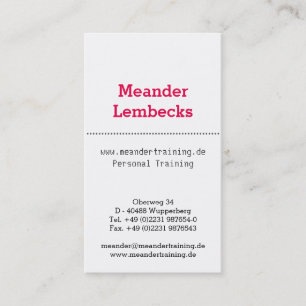 Hochformat Typhoheit Visitenkarte