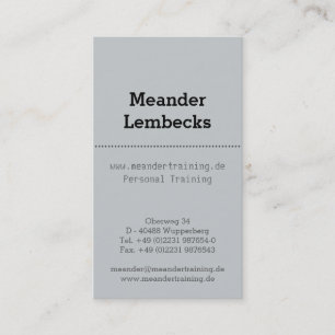 Hochformat Typhoheit Visitenkarte