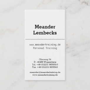 Hochformat Typhoheit Visitenkarte