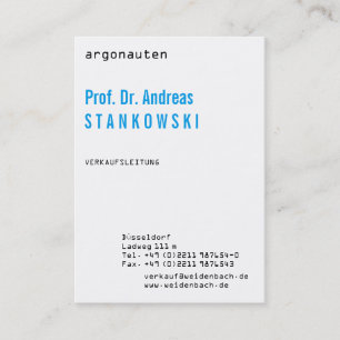 Hochformat Visitenkarte