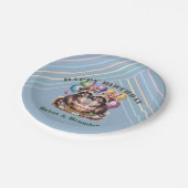 Hochfünfjährige Geburtstagsparty-Zwillinge Mapache Pappteller (Schrägansicht)