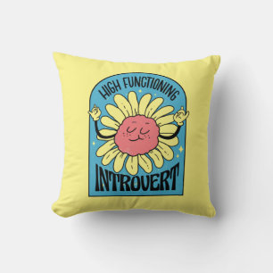 Hochfunktionaler introvertierter Retro-Blume Kissen