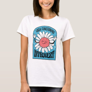 Hochfunktionierende Retro-Blume T-Shirt