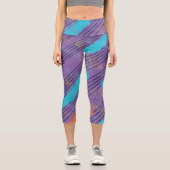 Hochgebrannte Capris-Pickleball-Pflanzen Capri Leggings (Vorderseite)