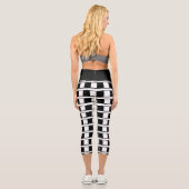 Hochgebranntes Capri Schwarz & Weiß kariert Leggings (Rückseite)