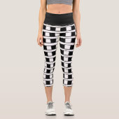 Hochgebranntes Capri Schwarz & Weiß kariert Leggings (Vorderseite)