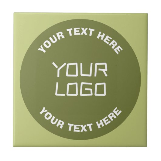 Hochgeladene Logos, Design und bearbeitbarer Text, Fliese (Vorderseite)