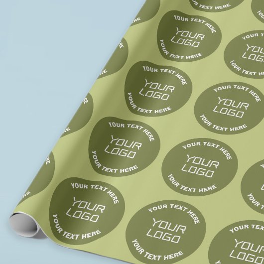 Hochgeladene Logos, Design und bearbeitbarer Text, Geschenkpapier