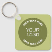 Hochgeladene Logos, Design und bearbeitbarer Text, Schlüsselanhänger (Vorderseite)