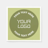 Hochgeladene Logos, Design und bearbeitbarer Text, Serviette (Vorderseite)