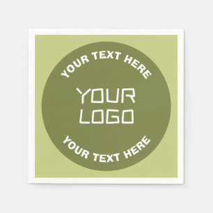 Hochgeladene Logos, Design und bearbeitbarer Text, Serviette