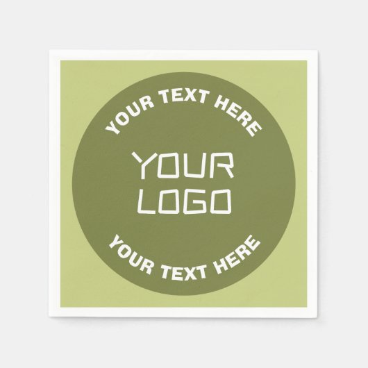 Hochgeladene Logos, Design und bearbeitbarer Text, Serviette (Vorderseite)