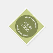 Hochgeladene Logos, Design und bearbeitbarer Text, Serviette (Ecke)