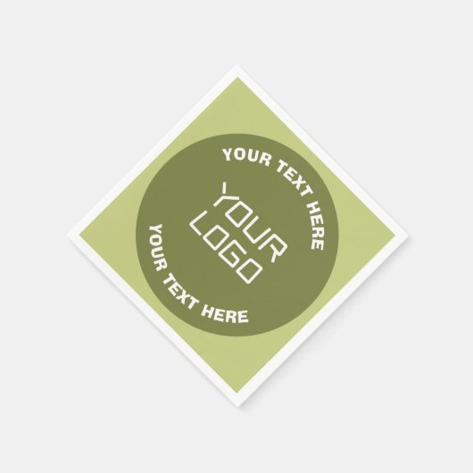 Hochgeladene Logos, Design und bearbeitbarer Text, Serviette (Ecke)