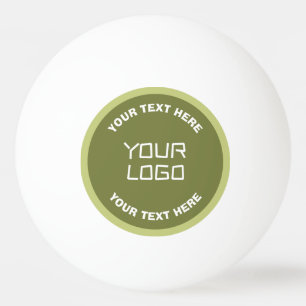 Hochgeladene Logos, Design und bearbeitbarer Text, Tischtennisball