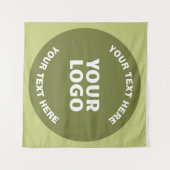 Hochgeladene Logos, Design und bearbeitbarer Text, Wandteppich (Vorderseite (Horizontal))