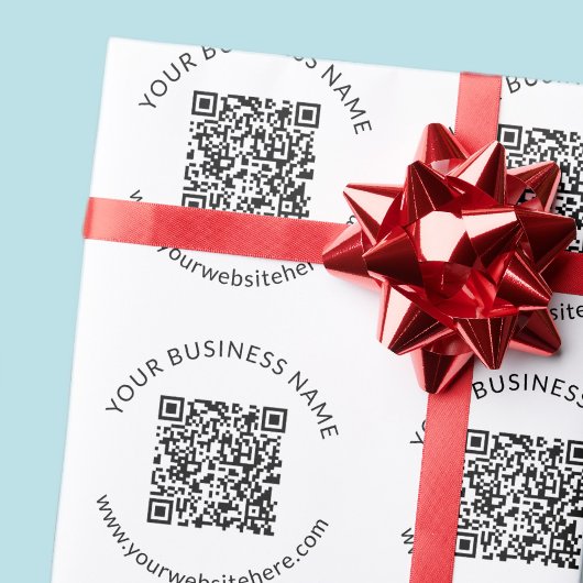 Hochgeladene QR-Code-Vorlage mit bearbeitbarem Tex Geschenkpapier