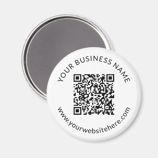 Hochgeladene QR-Code-Vorlage mit bearbeitbarem Tex Magnet (Vorderseite/Rückseite)