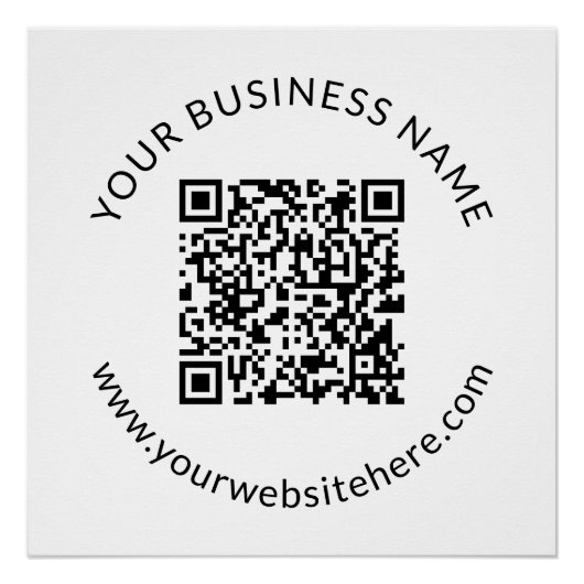 Hochgeladene QR-Code-Vorlage mit bearbeitbarem Tex Poster (Vorderseite)