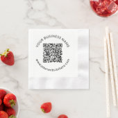 Hochgeladene QR-Code-Vorlage mit bearbeitbarem Tex Serviette (Beispiel)