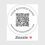 Hochgeladene QR-Codevorlage mit bearbeitbarem Text Aufkleber (Blatt)