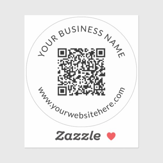 Hochgeladene QR-Codevorlage mit bearbeitbarem Text Aufkleber (Blatt)