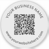 Hochgeladene QR-Codevorlage mit bearbeitbarem Text Aufkleber (Vorderseite)