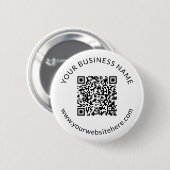 Hochgeladene QR-Codevorlage mit bearbeitbarem Text Button (Vorne & Hinten)