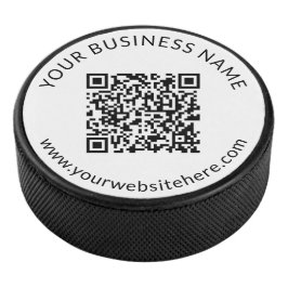 Hochgeladene QR-Codevorlage mit bearbeitbarem Text Eishockey Puck