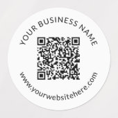 Hochgeladene QR-Codevorlage mit bearbeitbarem Text Etiketten (Design 1)