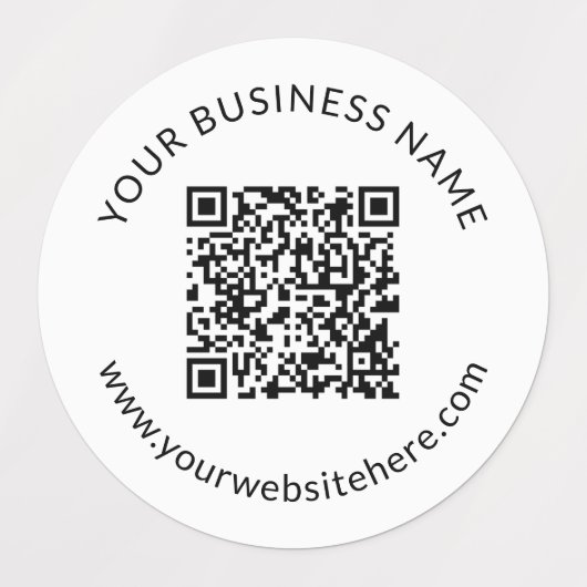 Hochgeladene QR-Codevorlage mit bearbeitbarem Text Etiketten (Design 1)