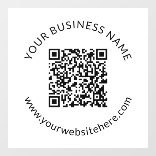 Hochgeladene QR-Codevorlage mit bearbeitbarem Text Fensteraufkleber (Blatt)