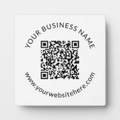 Hochgeladene QR-Codevorlage mit bearbeitbarem Text Fotoplatte (Vorderseite)