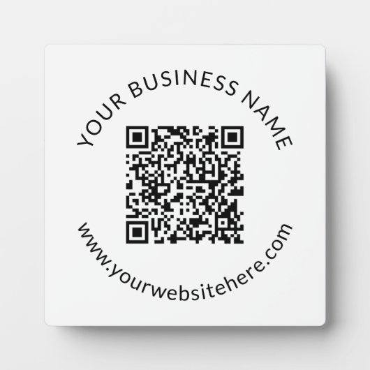 Hochgeladene QR-Codevorlage mit bearbeitbarem Text Fotoplatte (Vorderseite)