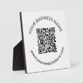 Hochgeladene QR-Codevorlage mit bearbeitbarem Text Fotoplatte (Vorderseite)