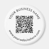 Hochgeladene QR-Codevorlage mit bearbeitbarem Text Magnet (Vorne)