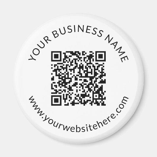 Hochgeladene QR-Codevorlage mit bearbeitbarem Text Magnet (Vorne)