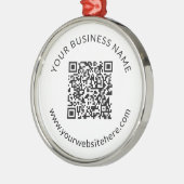 Hochgeladene QR-Codevorlage mit bearbeitbarem Text Ornament Aus Metall (Links)