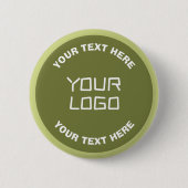 Hochgeladenes Logo oder Design & editierbarer Text Button (Vorderseite)