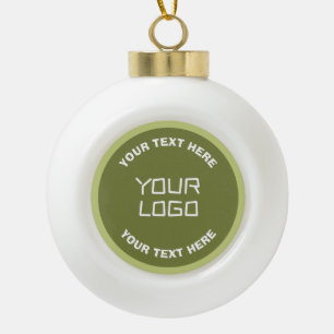 Hochgeladenes Logo oder Design & editierbarer Text Keramik Kugel-Ornament