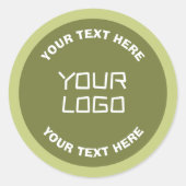 Hochgeladenes Logo oder Design & editierbarer Text Runder Aufkleber (Vorderseite)