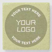 Hochgeladenes Logo oder Design & editierbarer Text Steinuntersetzer (Vorderseite)
